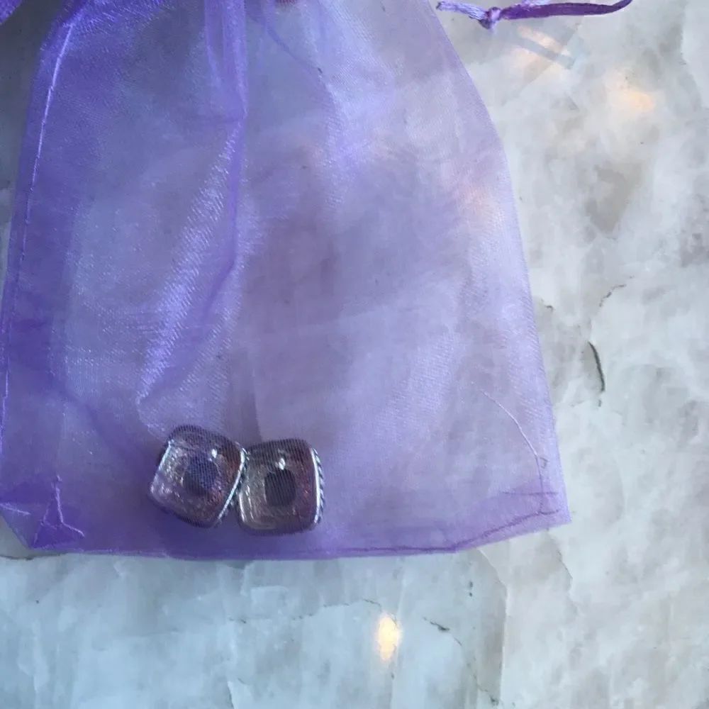 Silver Crystal Square Earring Backs - Picture 6 of 12